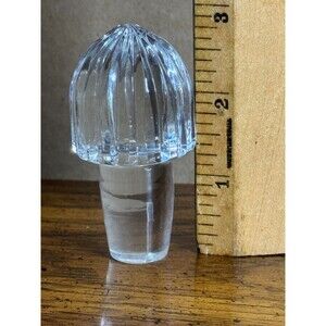 Vintage Clear Glass Decanter Stopper Ribbed